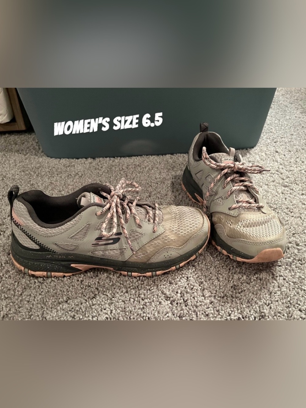 Skechers Women's Gray and Pink Trail Athletic Sneakers